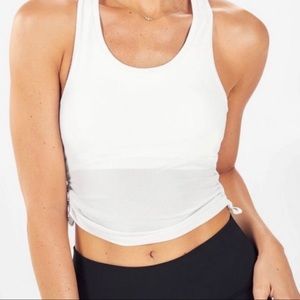 Fabletics White Mesh Crop Top